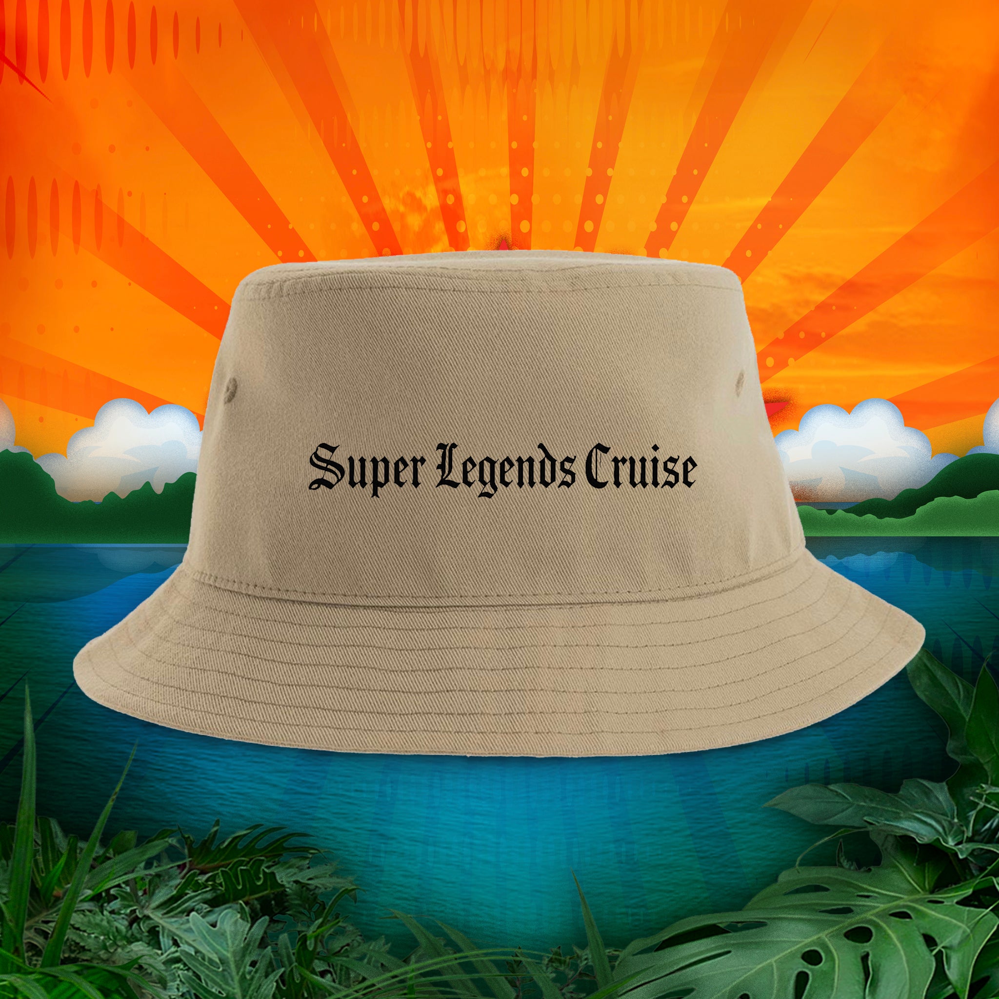 Super Legends Cruise Embroidered Bucket Hat - Khaki